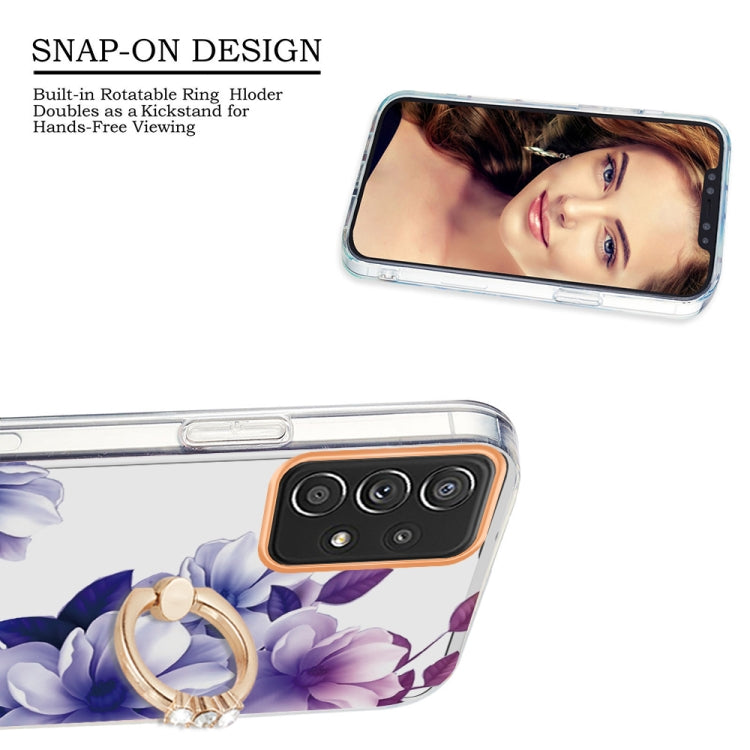 For Samsung Galaxy A52 5G / 4G Ring IMD Flowers TPU Phone Case