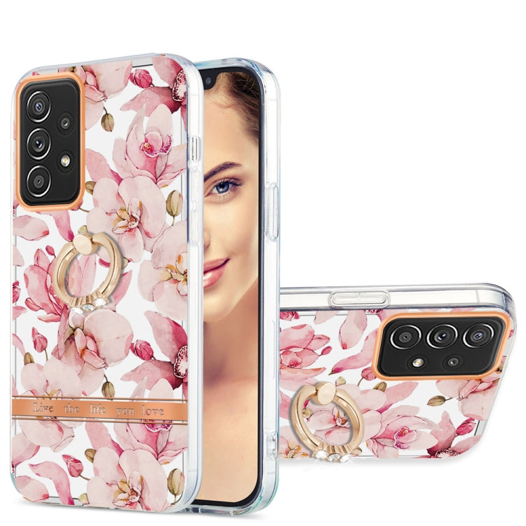 For Samsung Galaxy A52 5G / 4G Ring IMD Flowers TPU Phone Case