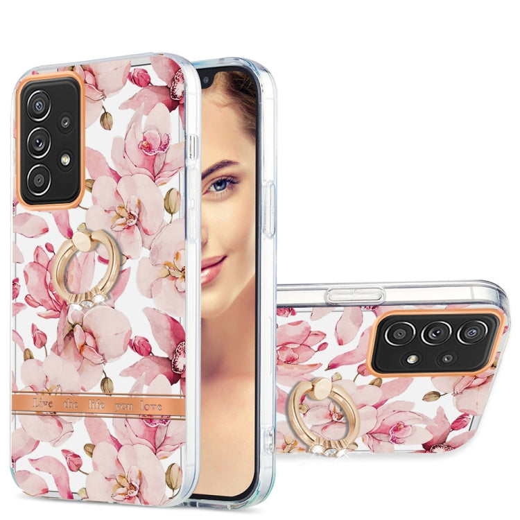 For Samsung Galaxy A72 5G / 4G Ring IMD Flowers TPU Phone Case