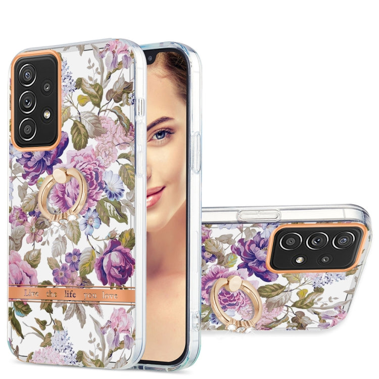 For Samsung Galaxy A72 5G / 4G Ring IMD Flowers TPU Phone Case