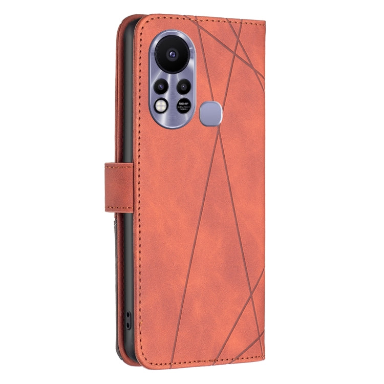 For Infinix Hot 11s NFC Magnetic Buckle Rhombus Texture Leather Phone Case
