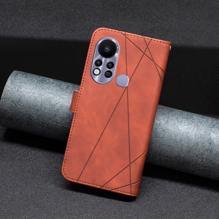 For Infinix Hot 11s NFC Magnetic Buckle Rhombus Texture Leather Phone Case