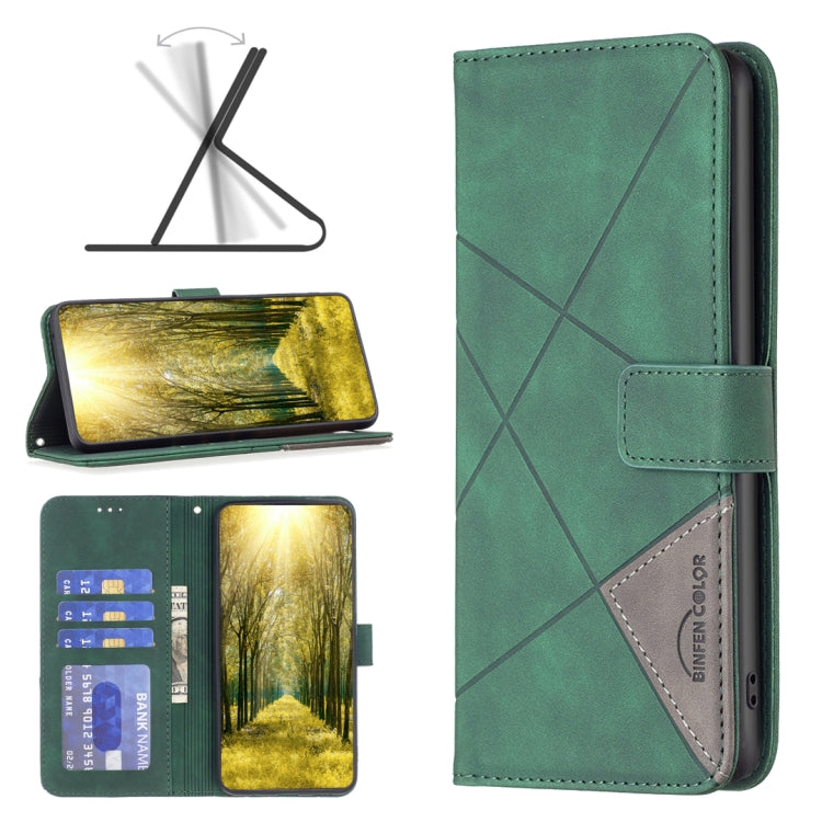 For Infinix Note 11 Pro Magnetic Buckle Rhombus Texture Leather Phone Case