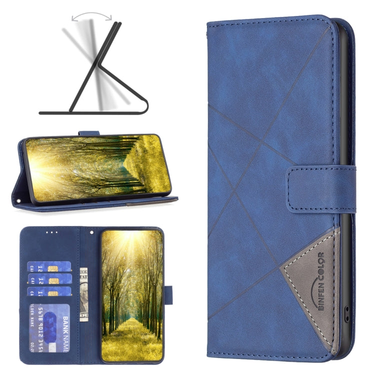 For Infinix Note 11 Magnetic Buckle Rhombus Texture Leather Phone Case