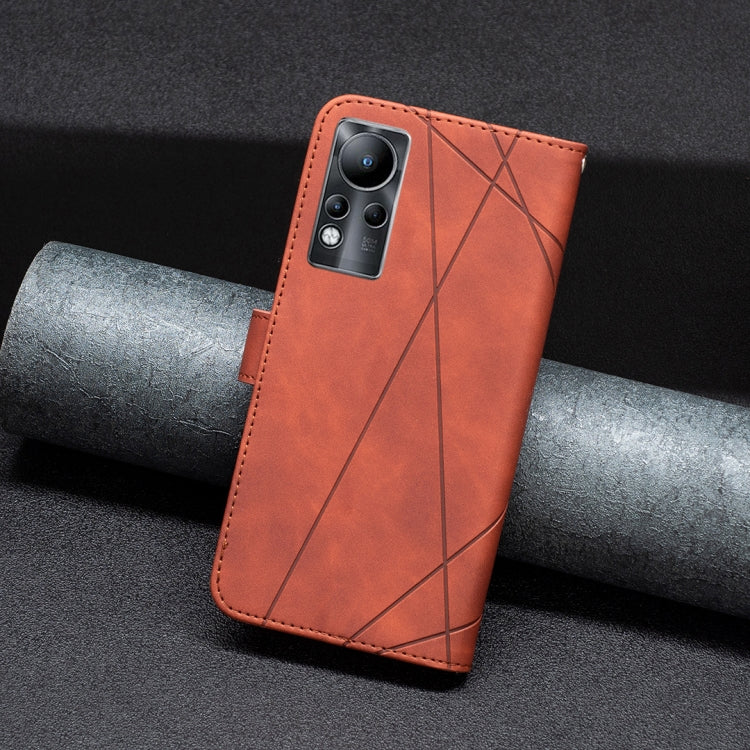 For Infinix Note 11 Magnetic Buckle Rhombus Texture Leather Phone Case