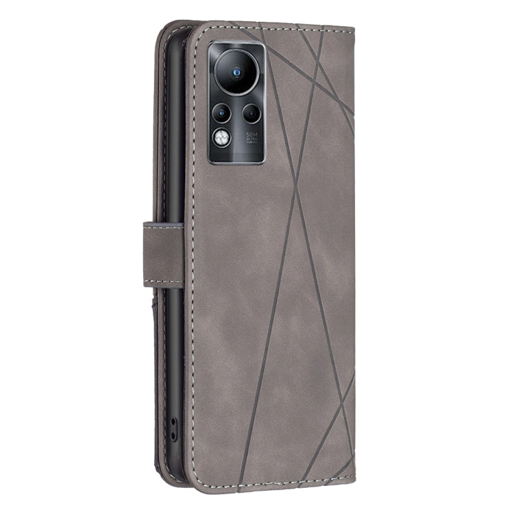 For Infinix Note 11 Magnetic Buckle Rhombus Texture Leather Phone Case