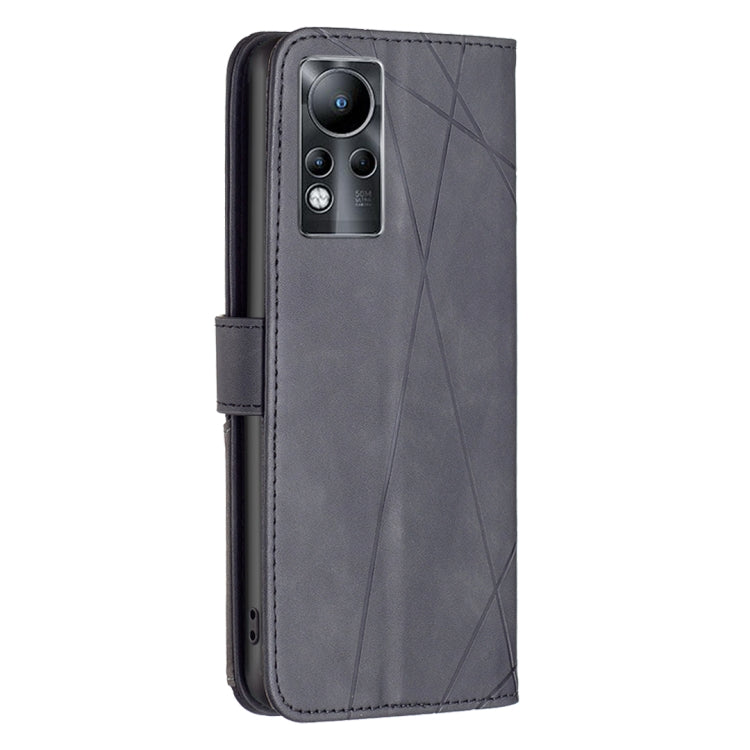 For Infinix Note 11 Magnetic Buckle Rhombus Texture Leather Phone Case