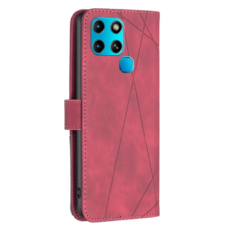 For Infinix Smart 6 Magnetic Buckle Rhombus Texture Leather Phone Case