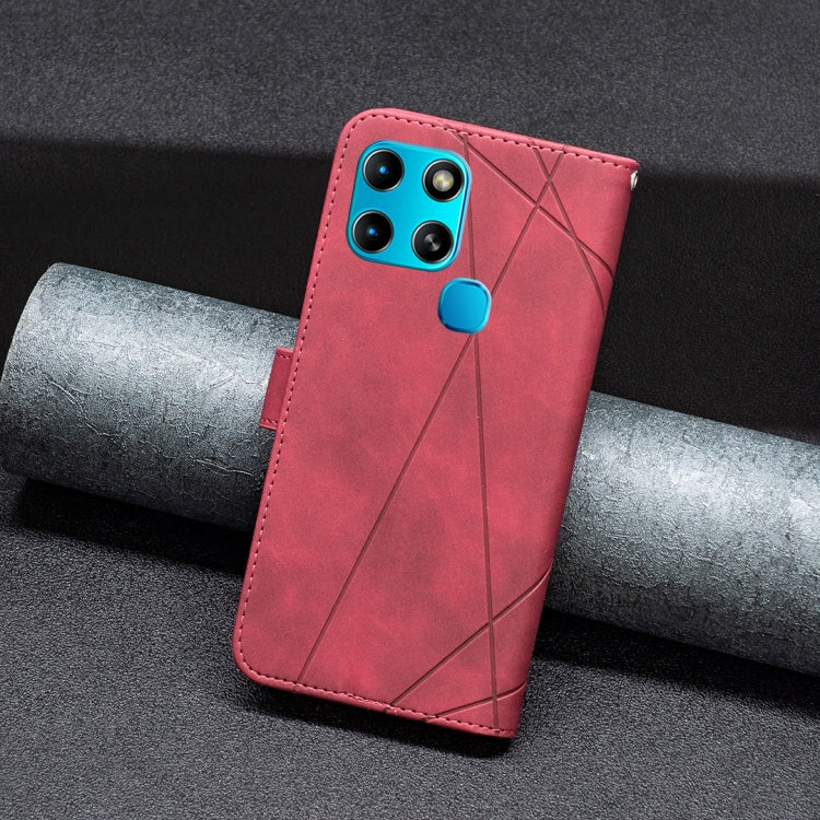 For Infinix Smart 6 Magnetic Buckle Rhombus Texture Leather Phone Case