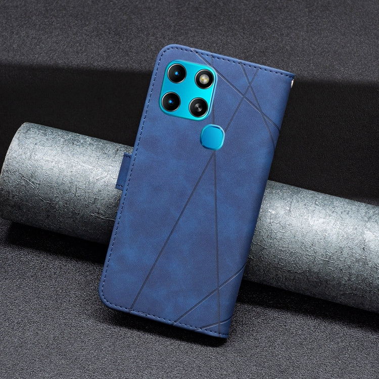 For Infinix Smart 6 Magnetic Buckle Rhombus Texture Leather Phone Case