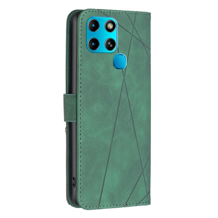 For Infinix Smart 6 Magnetic Buckle Rhombus Texture Leather Phone Case