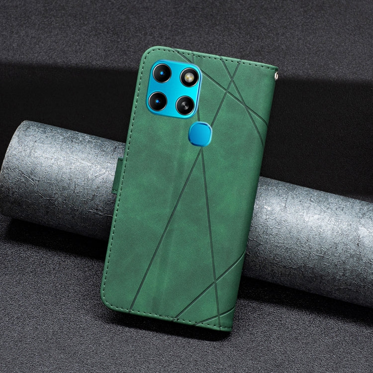 For Infinix Smart 6 Magnetic Buckle Rhombus Texture Leather Phone Case