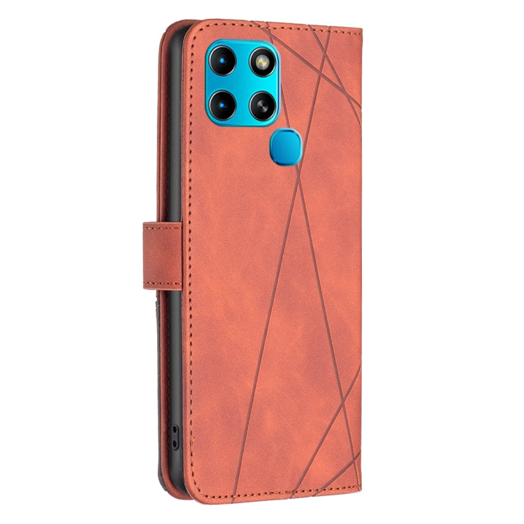 For Infinix Smart 6 Magnetic Buckle Rhombus Texture Leather Phone Case