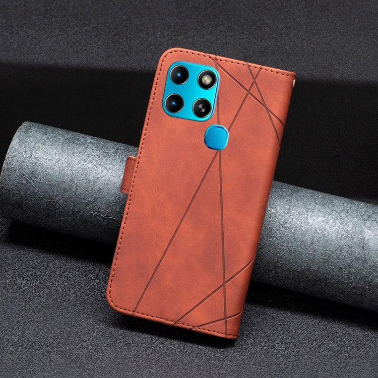 For Infinix Smart 6 Magnetic Buckle Rhombus Texture Leather Phone Case