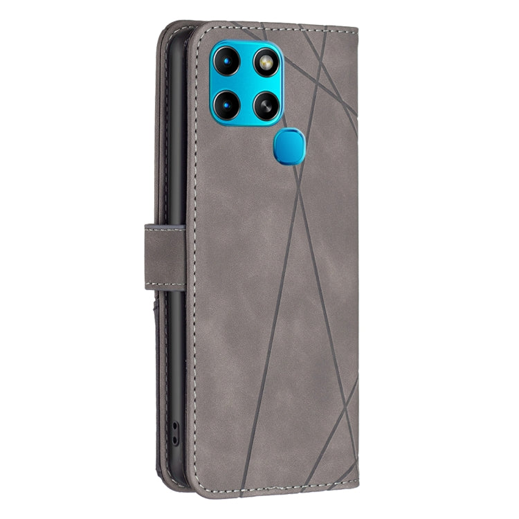 For Infinix Smart 6 Magnetic Buckle Rhombus Texture Leather Phone Case
