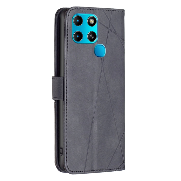 For Infinix Smart 6 Magnetic Buckle Rhombus Texture Leather Phone Case