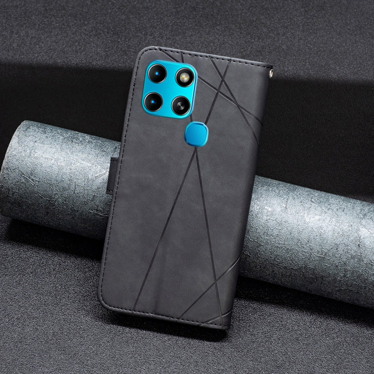 For Infinix Smart 6 Magnetic Buckle Rhombus Texture Leather Phone Case