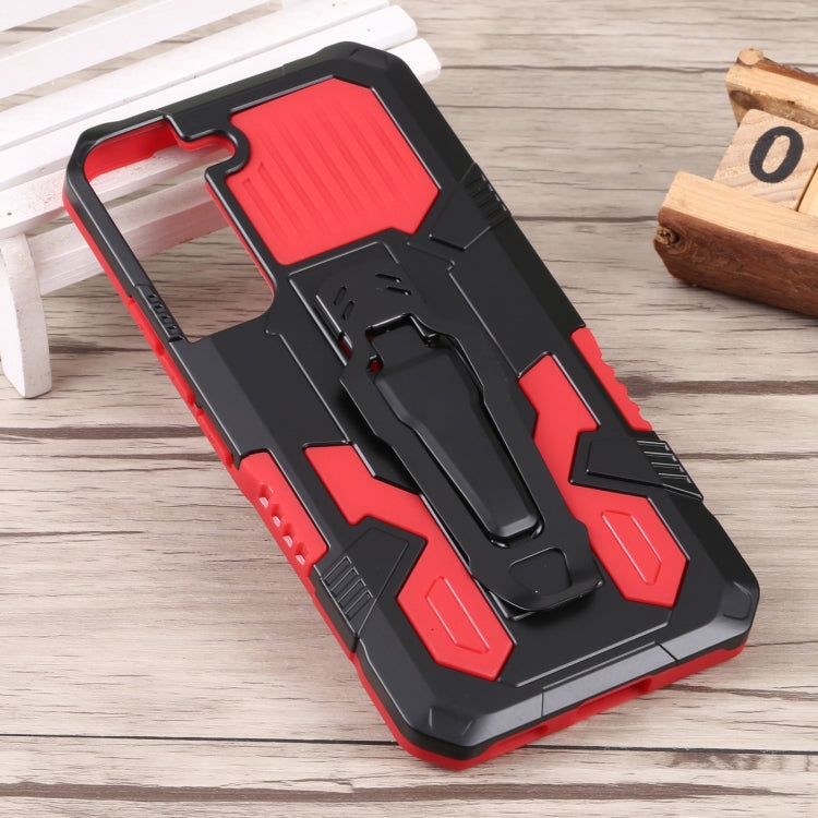 For Samsung Galaxy S22 5G Lanyard Mecha Armor Kickstand PC + TPU Phone Case