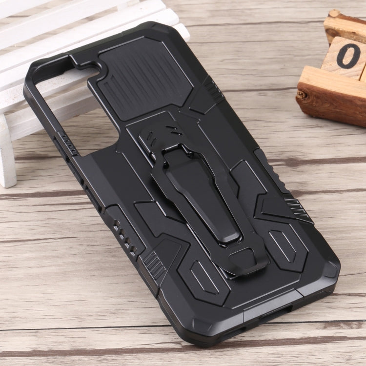 For Samsung Galaxy S22 5G Lanyard Mecha Armor Kickstand PC + TPU Phone Case