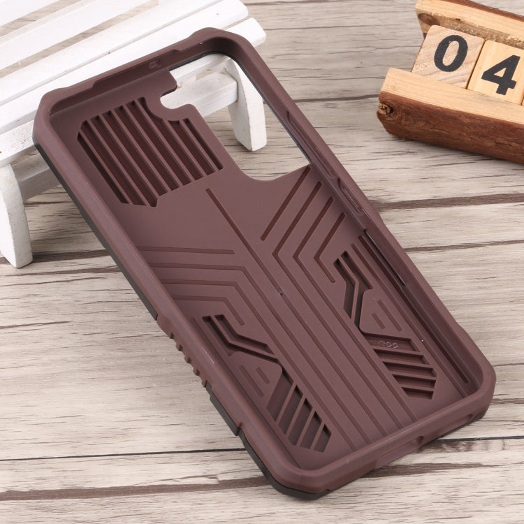For Samsung Galaxy S22 5G Lanyard Mecha Armor Kickstand PC + TPU Phone Case