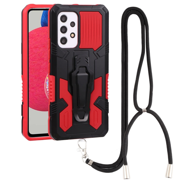 For Samsung Galaxy A53 5G Lanyard Mecha Armor Kickstand PC + TPU Phone Case
