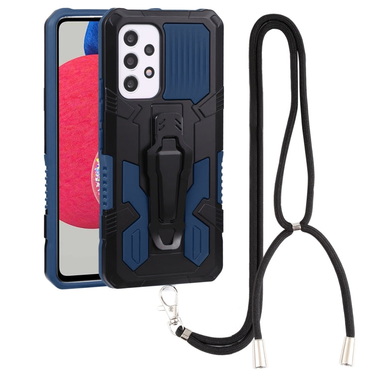 For Samsung Galaxy A53 5G Lanyard Mecha Armor Kickstand PC + TPU Phone Case