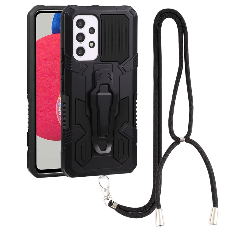 For Samsung Galaxy A53 5G Lanyard Mecha Armor Kickstand PC + TPU Phone Case