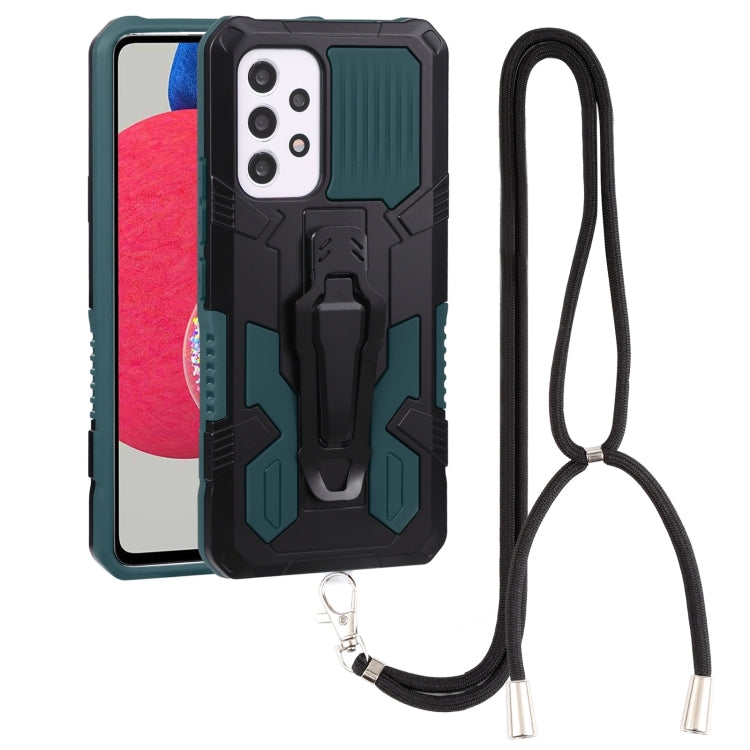 For Samsung Galaxy A53 5G Lanyard Mecha Armor Kickstand PC + TPU Phone Case