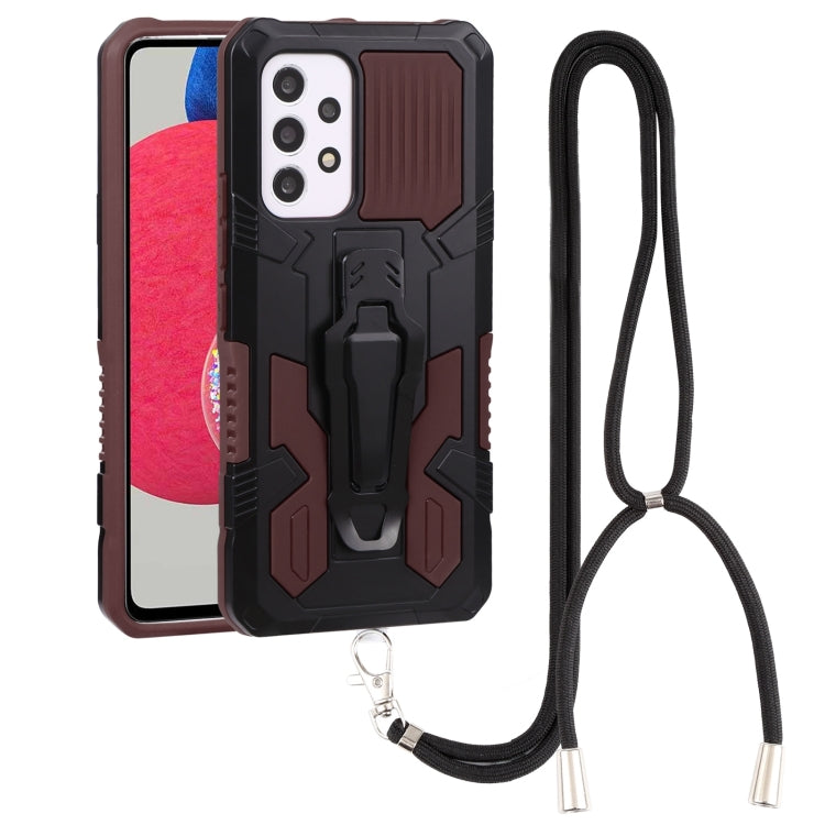 For Samsung Galaxy A53 5G Lanyard Mecha Armor Kickstand PC + TPU Phone Case