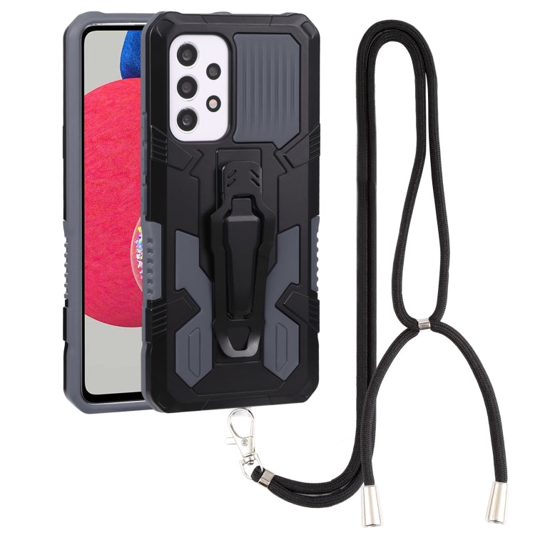 For Samsung Galaxy A53 5G Lanyard Mecha Armor Kickstand PC + TPU Phone Case