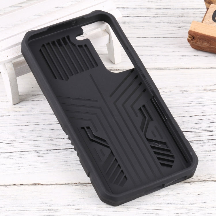 For Samsung Galaxy S22 5G Vanguard Lanyard Kickstand TPU + PC Phone Case