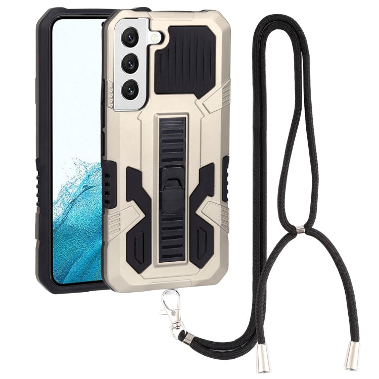 For Samsung Galaxy S22 5G Vanguard Lanyard Kickstand TPU + PC Phone Case