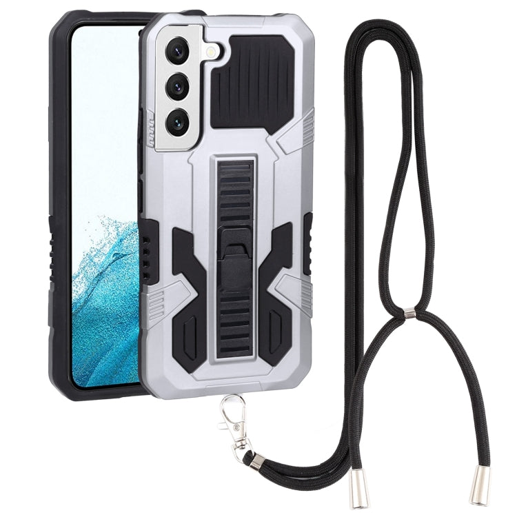 For Samsung Galaxy S22 5G Vanguard Lanyard Kickstand TPU + PC Phone Case