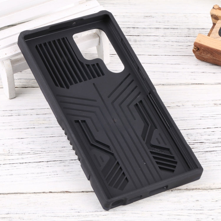 For Samsung Galaxy S22 Ultra 5G Vanguard Lanyard Kickstand TPU + PC Phone Case