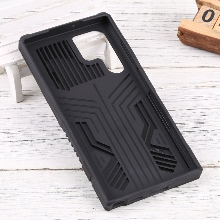 For Samsung Galaxy S22 Ultra 5G Vanguard Lanyard Kickstand TPU + PC Phone Case