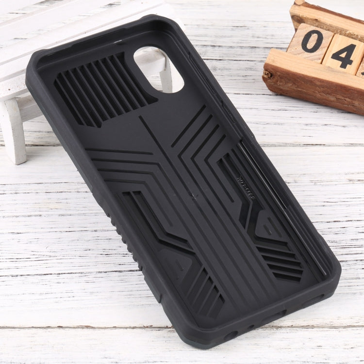 For Samsung Galaxy A03 Core Vanguard Lanyard Kickstand TPU + PC Phone Case