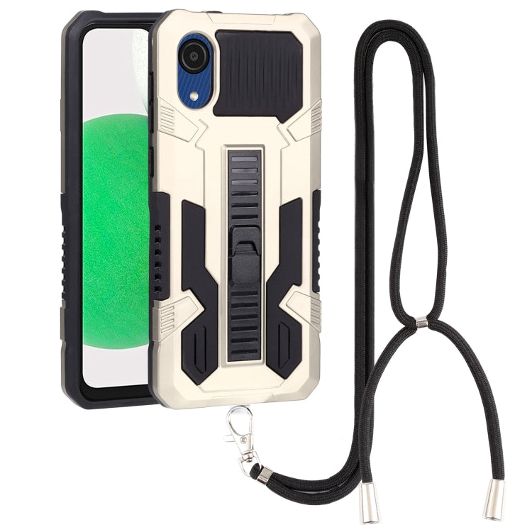 For Samsung Galaxy A03 Core Vanguard Lanyard Kickstand TPU + PC Phone Case