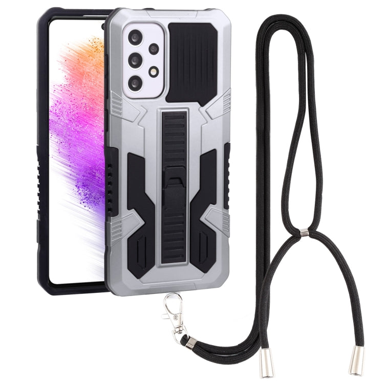For Samsung Galaxy A73 5G Vanguard Lanyard Kickstand TPU + PC Phone Case