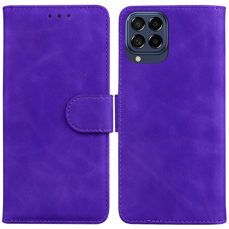 For Samsung Galaxy M33 5G Skin Feel Pure Color Flip Leather Phone Case