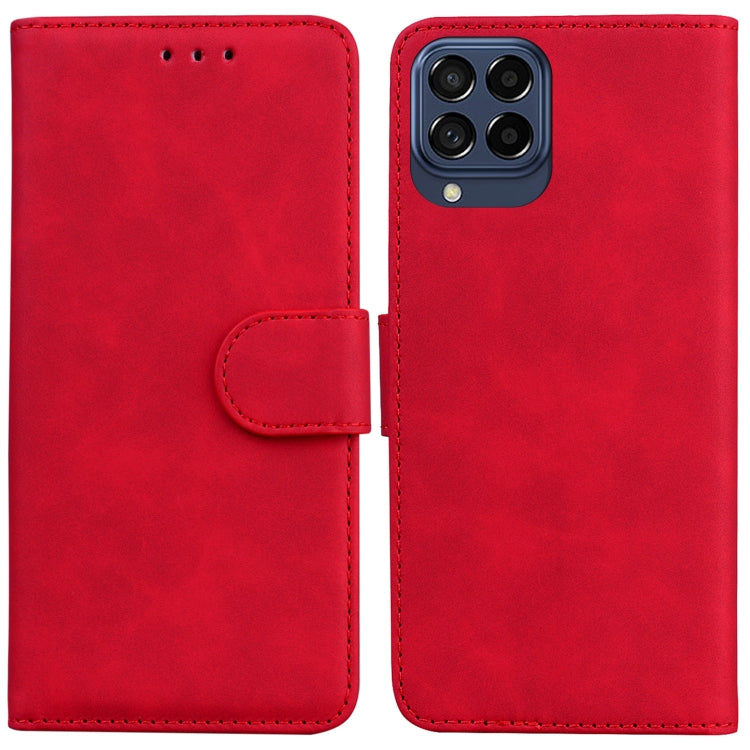 For Samsung Galaxy M33 5G Skin Feel Pure Color Flip Leather Phone Case