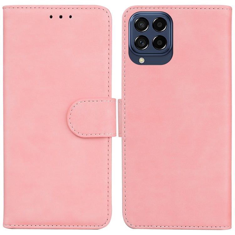 For Samsung Galaxy M33 5G Skin Feel Pure Color Flip Leather Phone Case