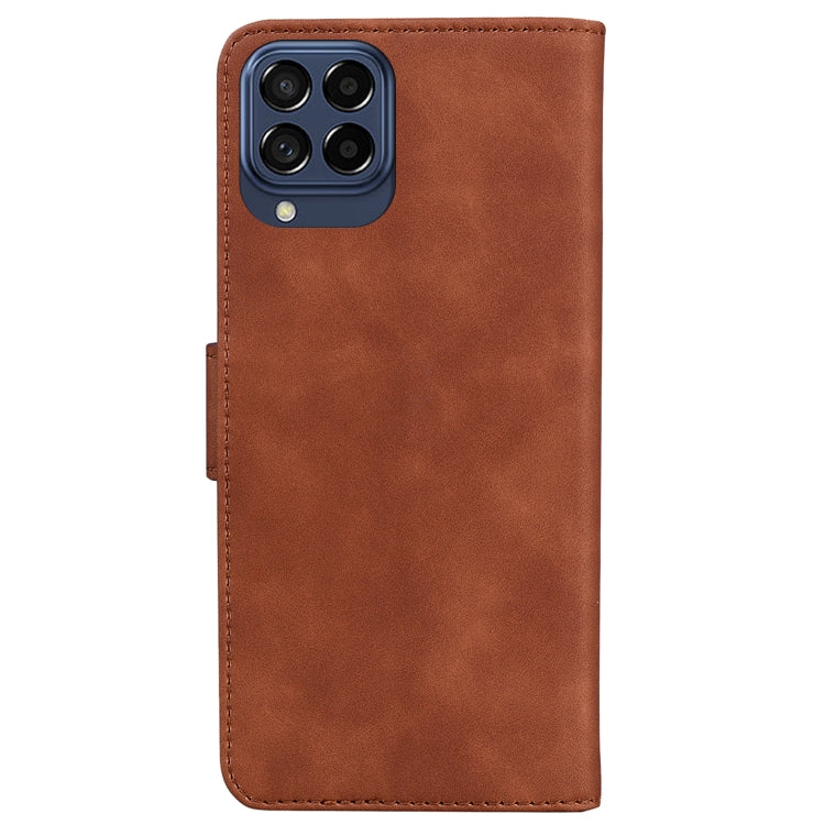For Samsung Galaxy M33 5G Skin Feel Pure Color Flip Leather Phone Case