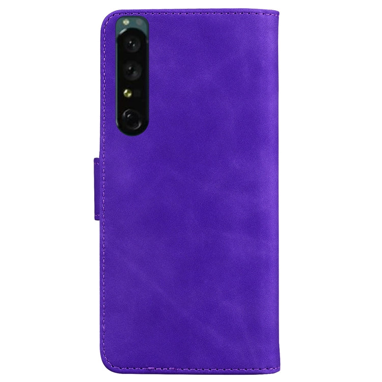 For Sony Xperia 1 IV Skin Feel Pure Color Flip Leather Phone Case