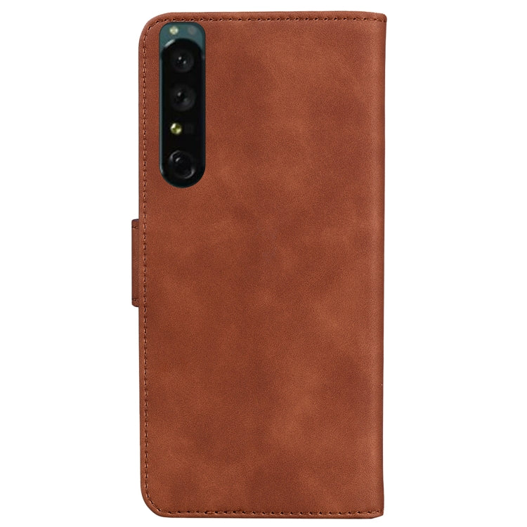 For Sony Xperia 1 IV Skin Feel Pure Color Flip Leather Phone Case