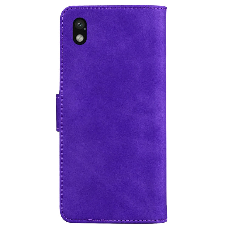 For Sony Xperia Ace III Skin Feel Pure Color Flip Leather Phone Case