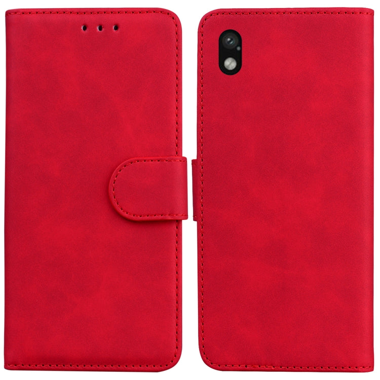 For Sony Xperia Ace III Skin Feel Pure Color Flip Leather Phone Case