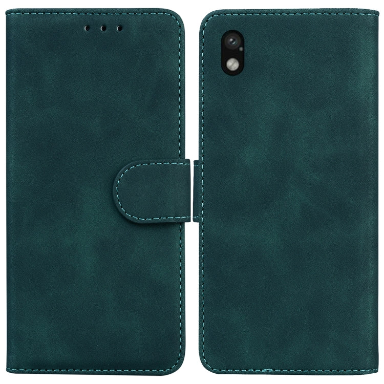 For Sony Xperia Ace III Skin Feel Pure Color Flip Leather Phone Case