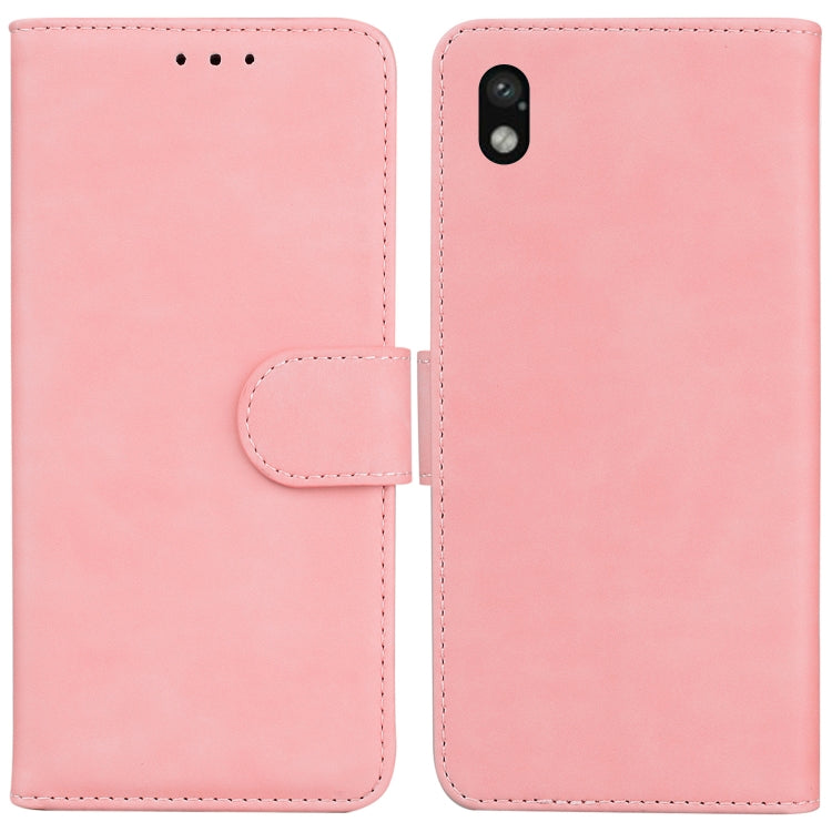For Sony Xperia Ace III Skin Feel Pure Color Flip Leather Phone Case