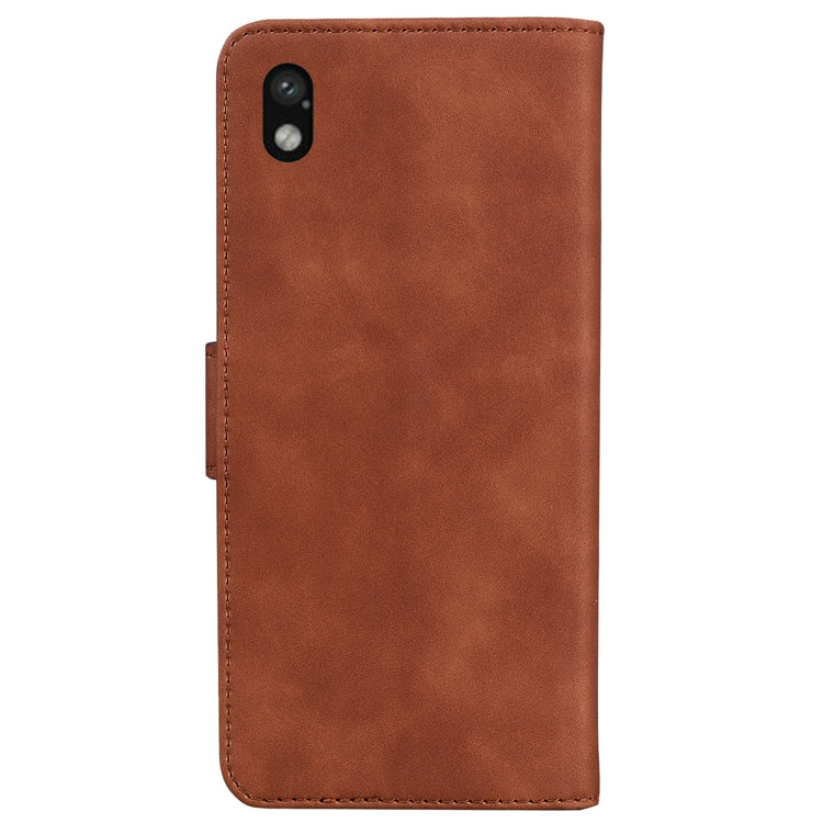 For Sony Xperia Ace III Skin Feel Pure Color Flip Leather Phone Case