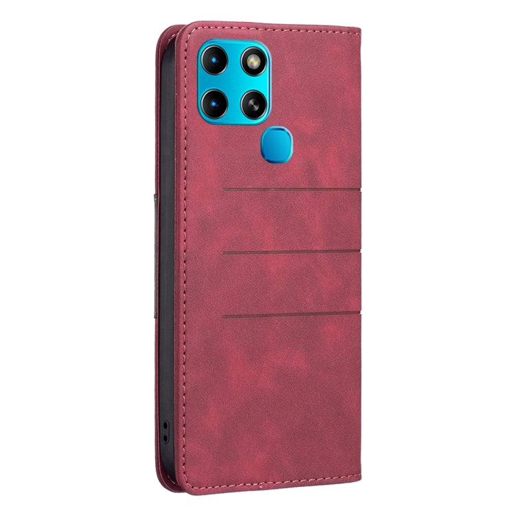 For Infinix Smart 6 BF10 Color Block Magnetic Flip Leather Phone Case